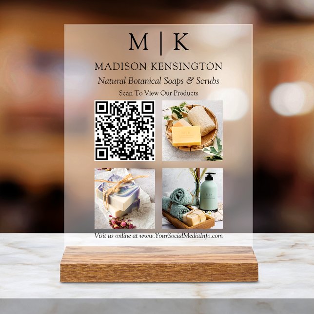 Monogramme ou ajouter un logo Business QR Code 3 P (Customize to change text size or text style.)