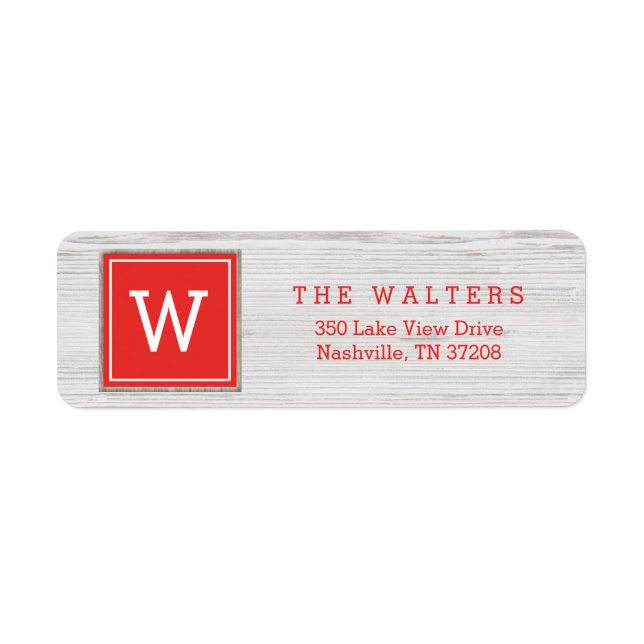 Monogramme pacifique Vacances Retour Adresse Étiqu (Devant)