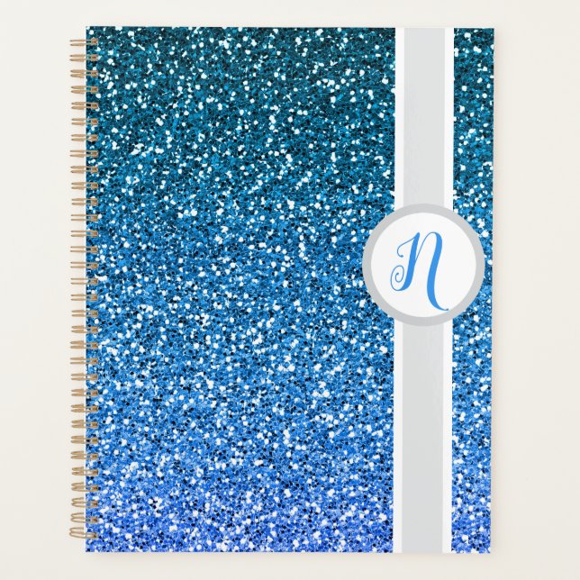 Monogramme Pailleté Bleu  (Devant)