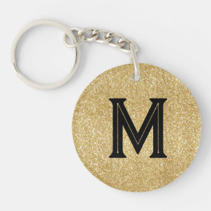 Monogramme pailleté or noir élégant