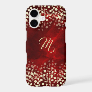 Monogramme pailleté or rouge glamour