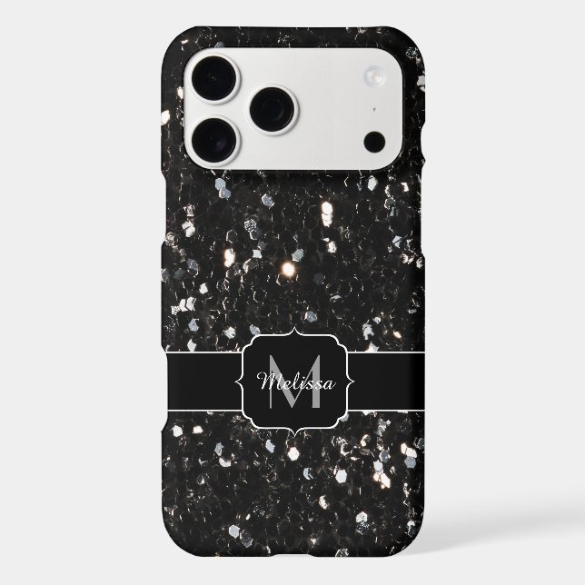 Monogramme paillettes brillantes noir et blanc (Verso)
