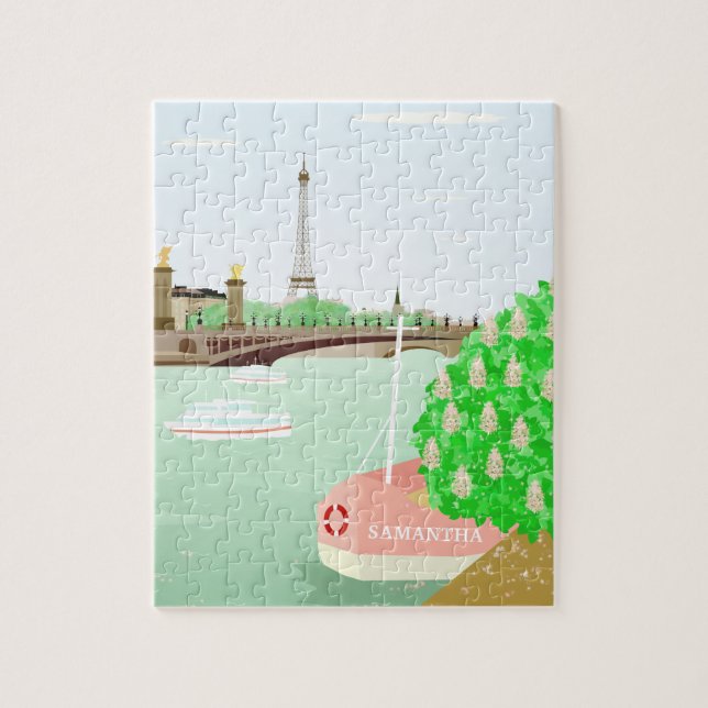 Monogramme Paris Eifel Tour Puzzle avec boîte cade (Vertical)