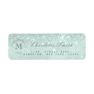 Monogramme Parties scintillant Argent Tiffany Grey