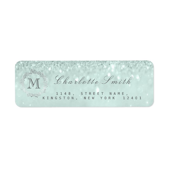 Monogramme Parties scintillant Argent Tiffany Grey (Devant)