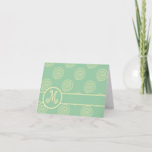 Monogramme Pastel Jaune sur Vert Doux