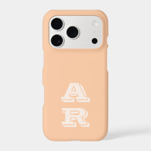 Monogramme Pastel Orange Abricot Ivoire Initiales