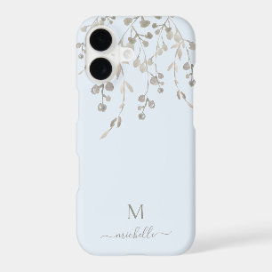 Monogramme personnalisé à l'aquarelle botanique bl