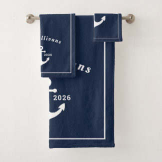 Monogramme personnalisé ancre bleu marine luxe nau
