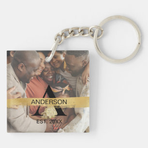 Monogramme personnalisé avec nom en or et photo de