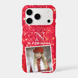 Monogramme personnalisé avec photo en strass rouge