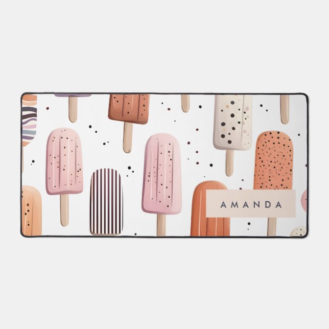 Monogramme Personnalisé Cute Popsicle Motif (Recto)