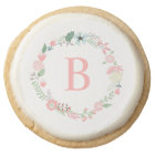 Monogramme personnalisé de couronne de fleurs rose