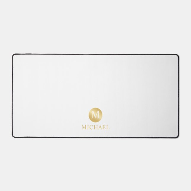 Monogramme personnalisé de luxe blanc et or (Recto)