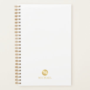 Monogramme personnalisé de luxe blanc et or