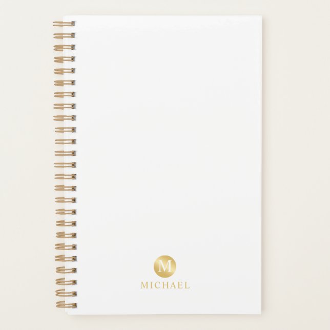 Monogramme personnalisé de luxe blanc et or (Devant)