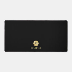 Monogramme personnalisé de luxe noir et or