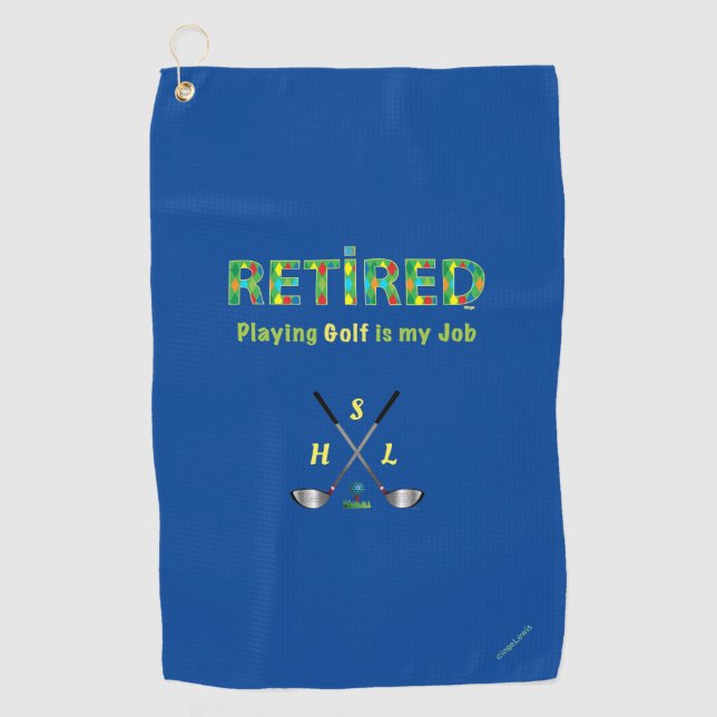Monogramme personnalisé de serviette de golf - Dev (Devant)