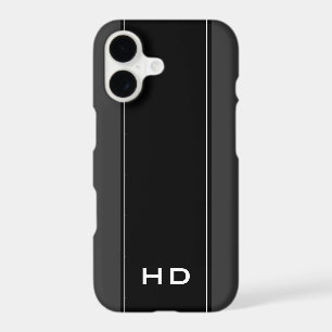 Monogramme personnalisé élégante rayure noire