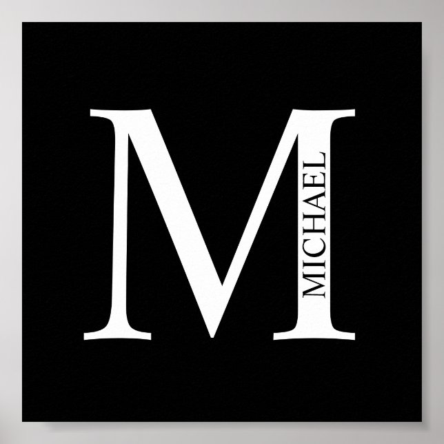 Monogramme personnalisé et affiche de nom (Devant)