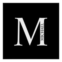 Monogramme personnalisé et affiche de nom