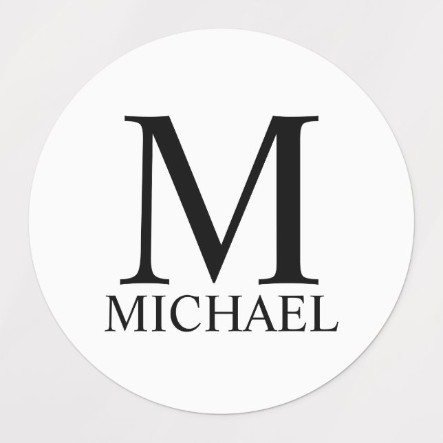 Monogramme personnalisé et Étiquettes de nom (Design 1)