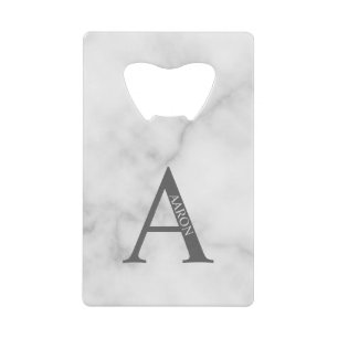 Monogramme personnalisé et nom bouteille de carte 