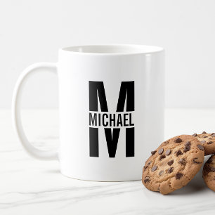 Monogramme personnalisé et nom café Mug