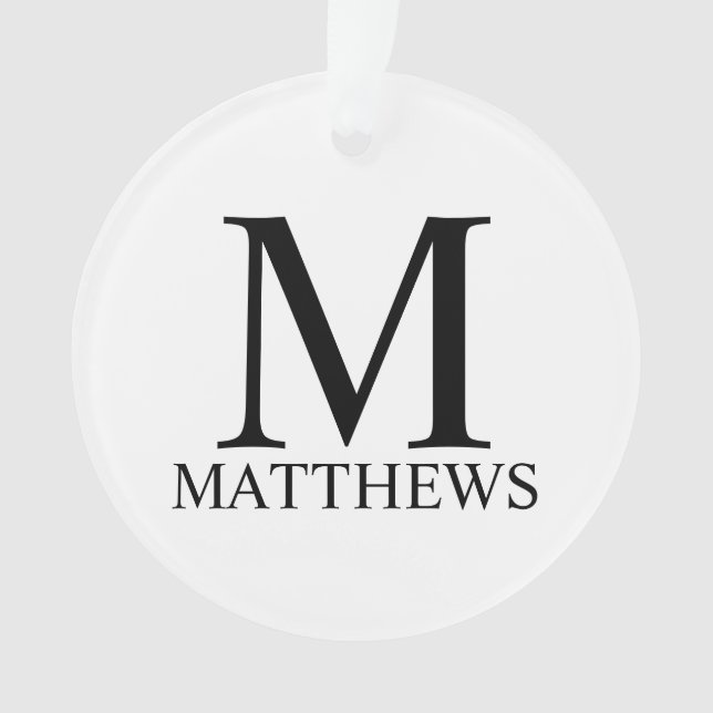 Monogramme personnalisé et nom de l'ornement (devant)