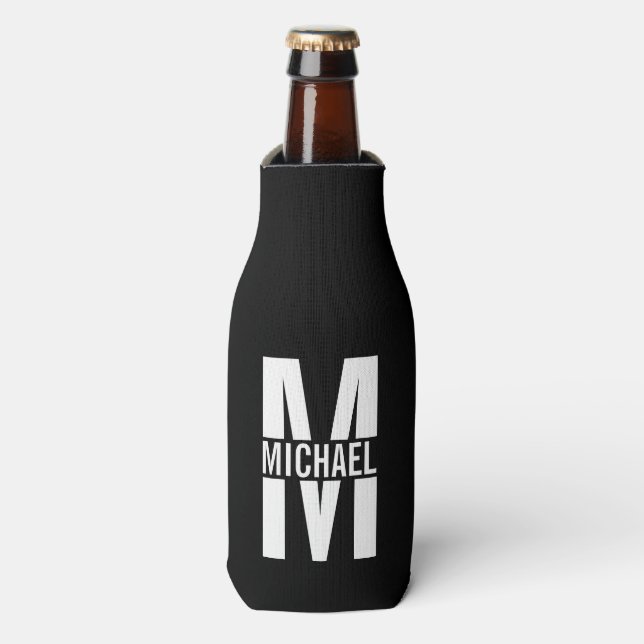 Monogramme personnalisé et nom Glacière de bouteil (Bottle Devant)