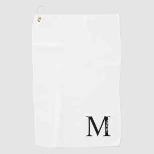 Monogramme personnalisé et nom serviette de golf