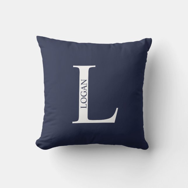 Monogramme personnalisé et oreiller à lancer de no (Recto)