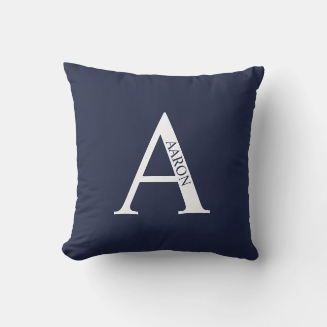 Monogramme personnalisé et oreiller à lancer de no (Recto)