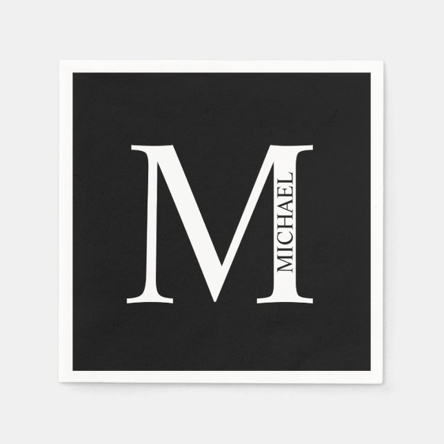 Monogramme personnalisé et serviettes en papier de (Devant)