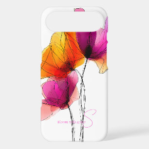 Monogramme personnalisé floral abstrait élégant aq