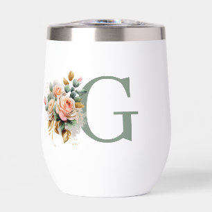 Monogramme Personnalisé Floral Élégant Moderne