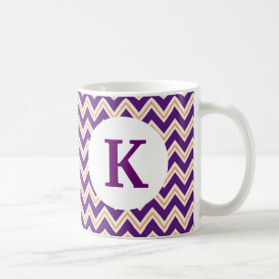 Monogramme Personnalisé Imprimé Café Mug Purple Ch
