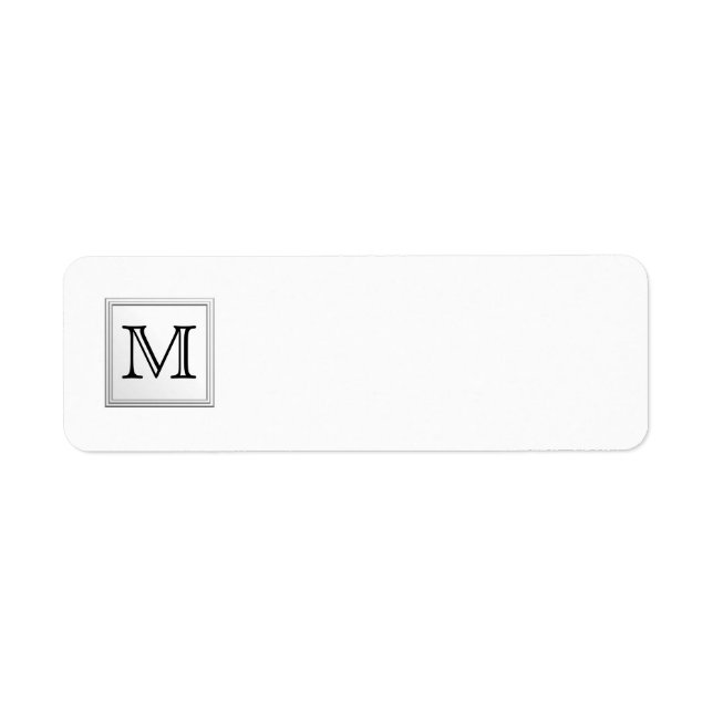 Monogramme personnalisé imprimé. Noir et Blanc. (Devant)