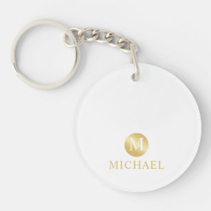 Monogramme Personnalisé Luxe Blanc et Or
