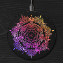 Monogramme personnalisé Mandala Sacré Vibrant