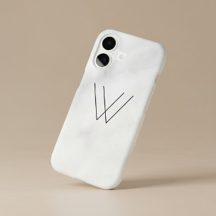 Monogramme personnalisé Marbre Blanc