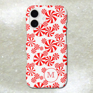 Monogramme personnalisé menthe poivrée rouge blanc