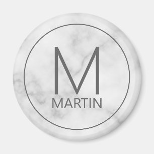 Monogramme personnalisé moderne et aimant de nom