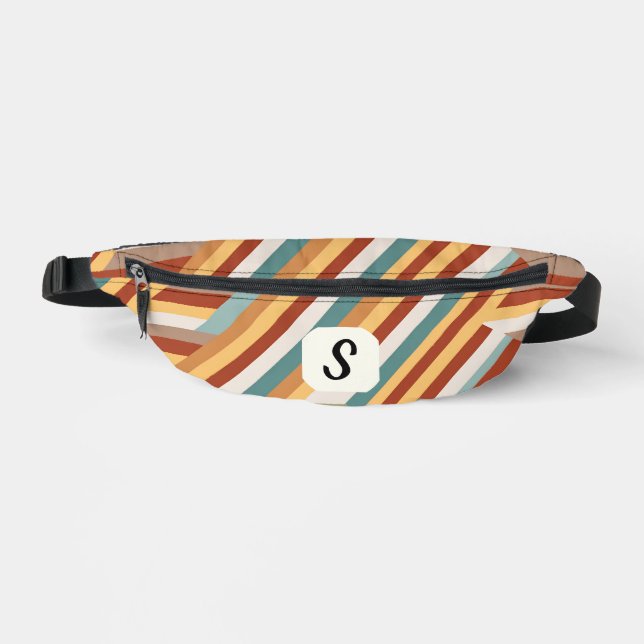 Monogramme personnalisé Moderne les années 70 géom (Recto)