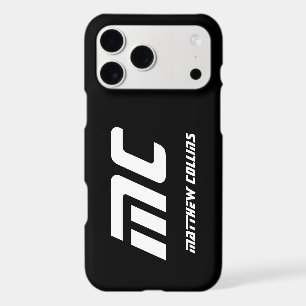 Monogramme Personnalisé Moderne Noir et Blanc