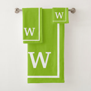 monogramme personnalisé moderne vert blanc