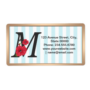 monogramme personnalisé modifiable M texte fleur r