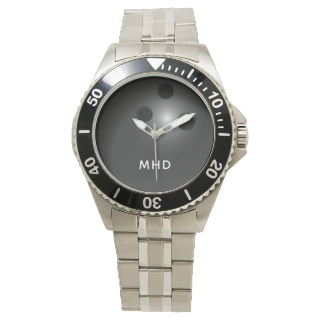 Monogramme personnalisé Montres de ballon de bowli (devant)