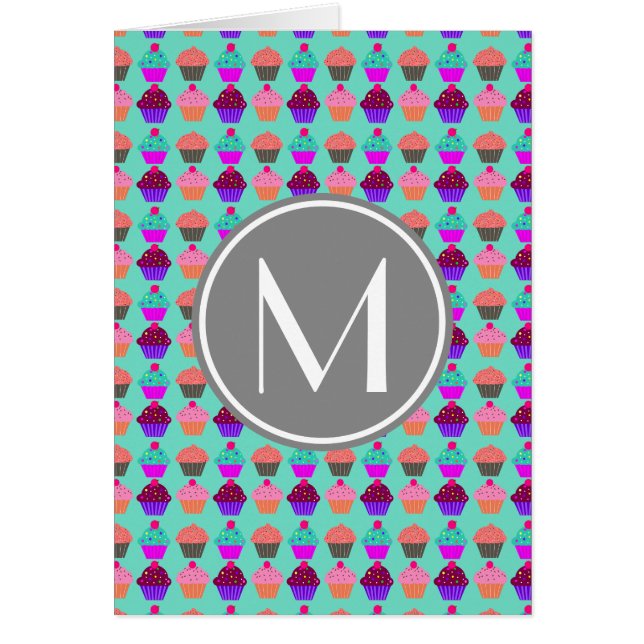 Monogramme personnalisé Motif Cupcake (Devant)