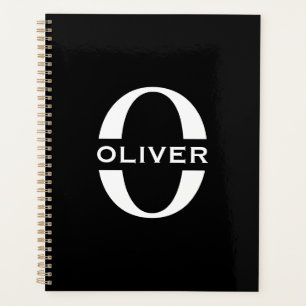 Monogramme Personnalisé Noir Et Blanc Nom